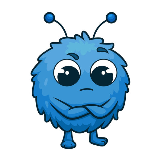 Cute monster judgment. PNG - JPG and vector EPS (infinitely scalable).