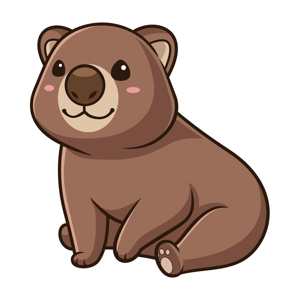 Chibi kawaii wombat. PNG - JPG and vector EPS (infinitely scalable).