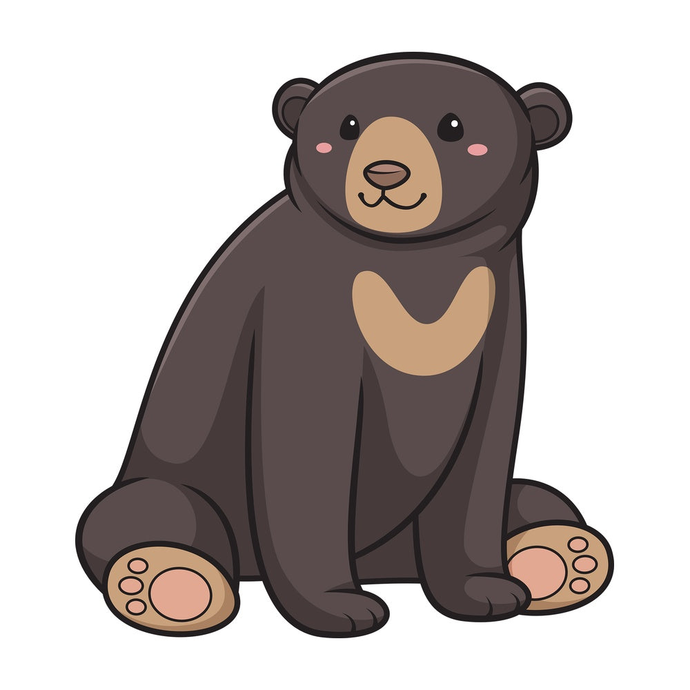 Chibi kawaii sun bear. PNG - JPG and vector EPS (infinitely scalable).