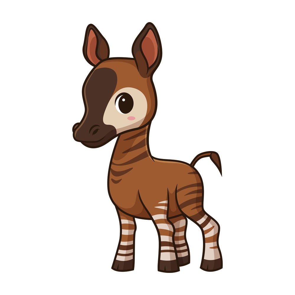 Chibi kawaii okapi. PNG - JPG and vector EPS (infinitely scalable).