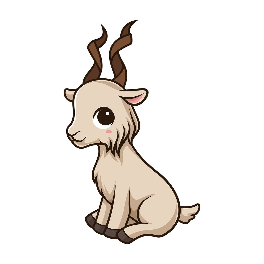 Chibi kawaii markhor. PNG - JPG and vector EPS (infinitely scalable).