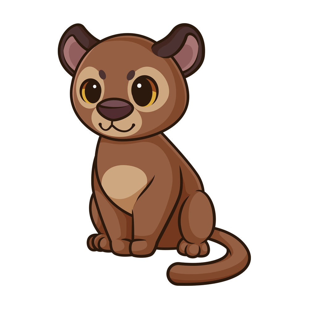 Chibi kawaii fossa. PNG - JPG and vector EPS (infinitely scalable).