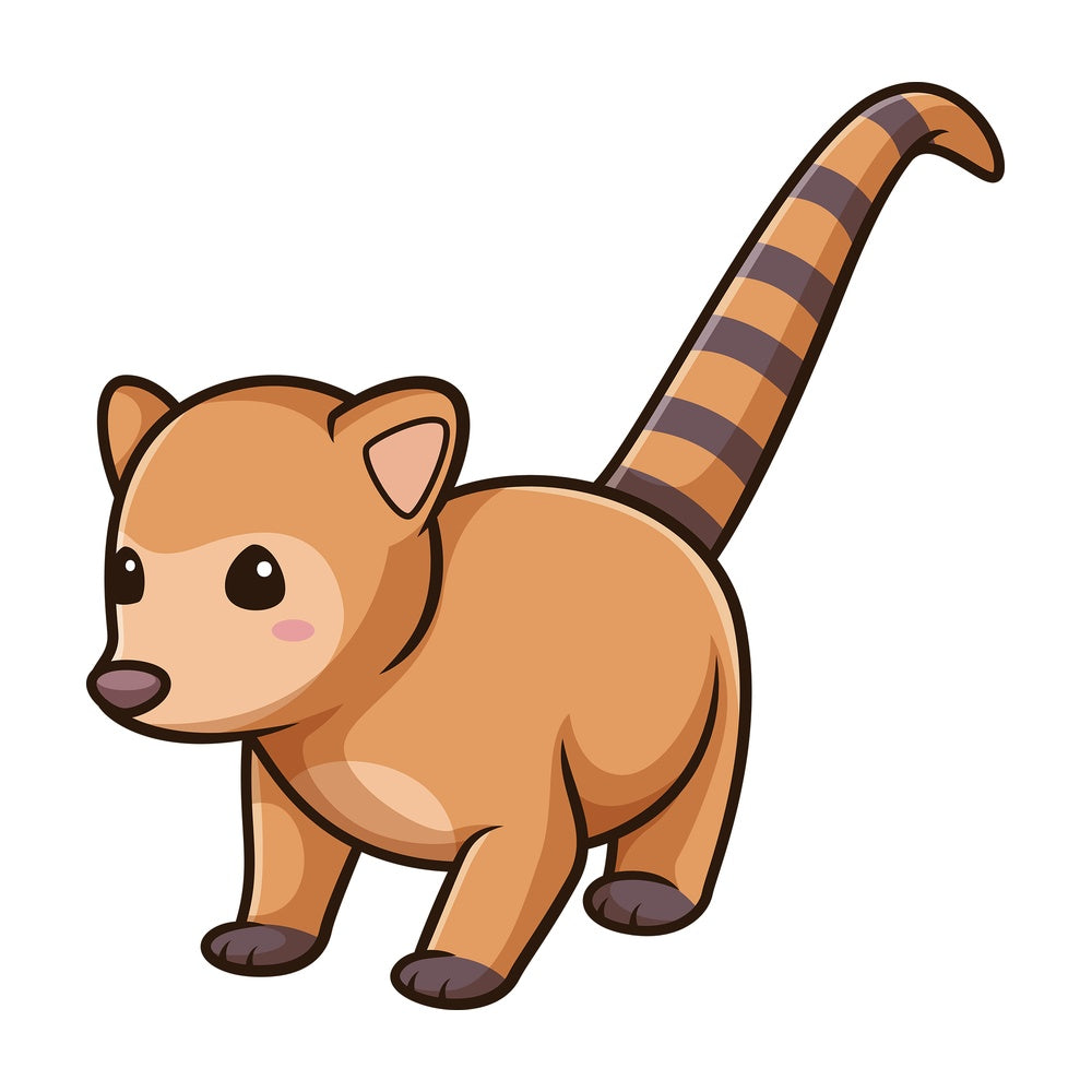 Chibi kawaii coatimundi. PNG - JPG and vector EPS (infinitely scalable).