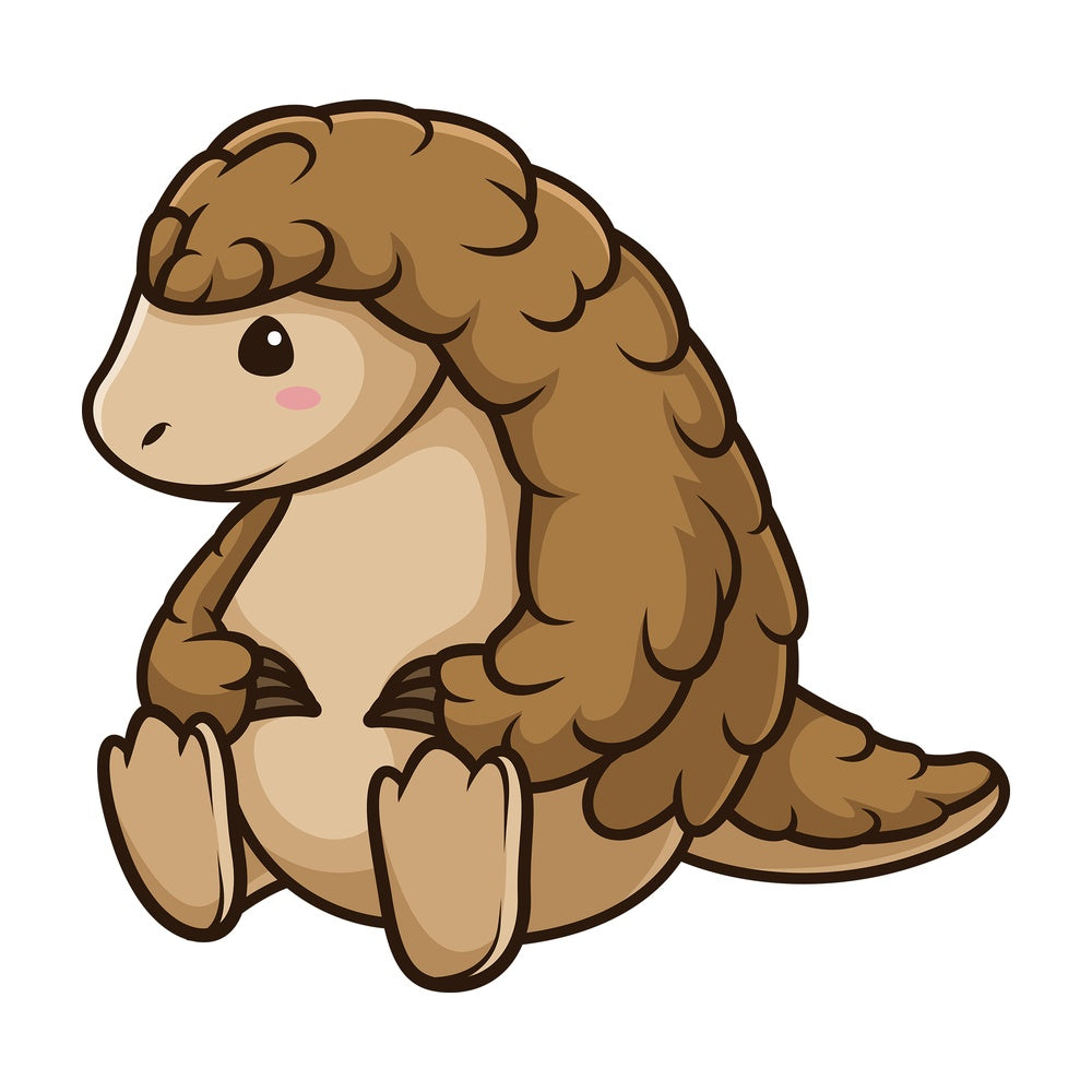 Chibi kawaii pangolin. PNG - JPG and vector EPS (infinitely scalable).