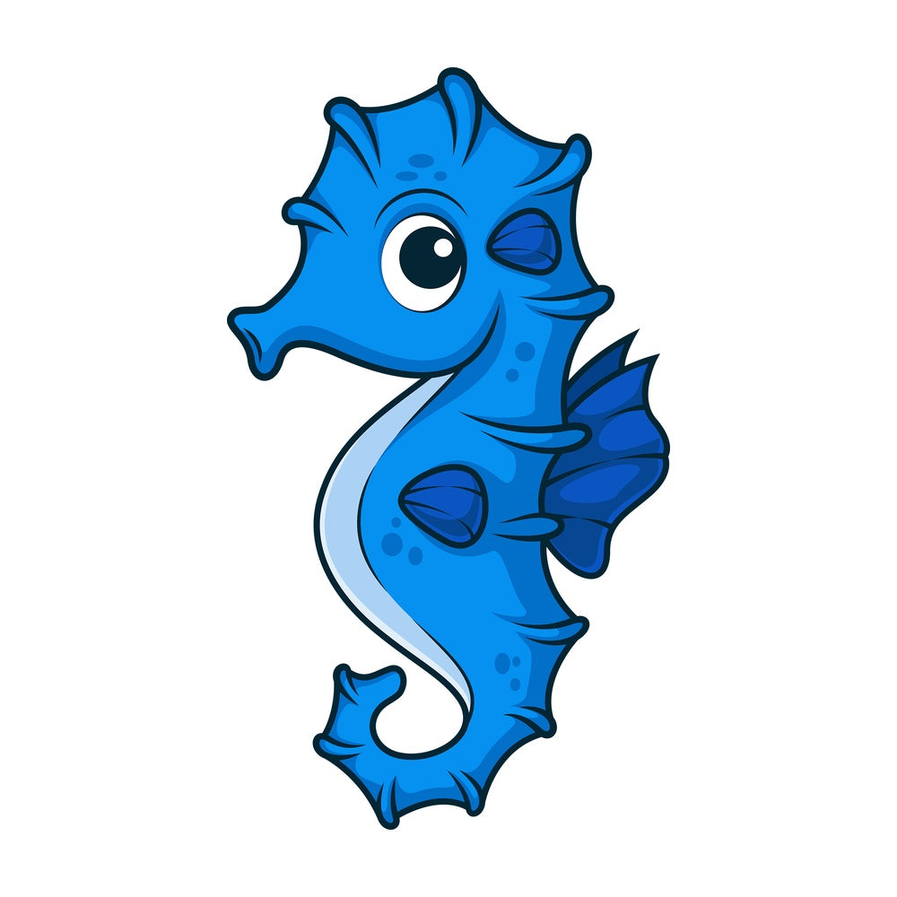 Blue seahorse. PNG - JPG and vector EPS (infinitely scalable).