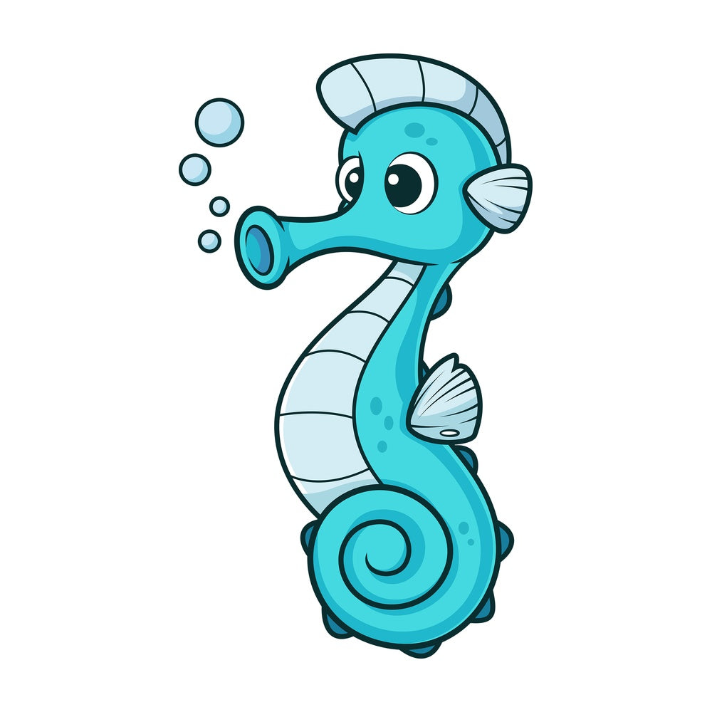 Funny seahorse. PNG - JPG and vector EPS (infinitely scalable).