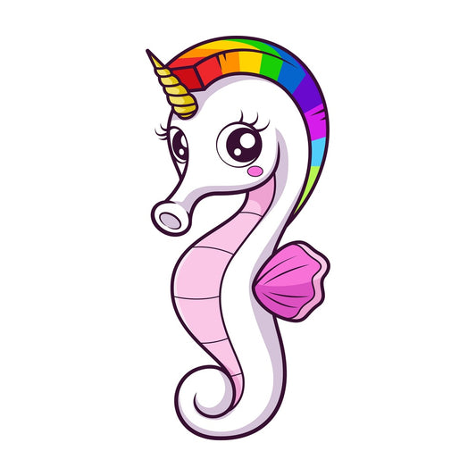 Unicorn seahorse. PNG - JPG and vector EPS (infinitely scalable).