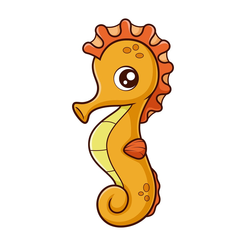 Orange seahorse. PNG - JPG and vector EPS (infinitely scalable).