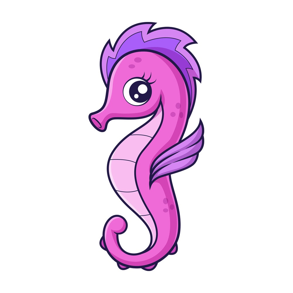 Pink seahorse. PNG - JPG and vector EPS (infinitely scalable).