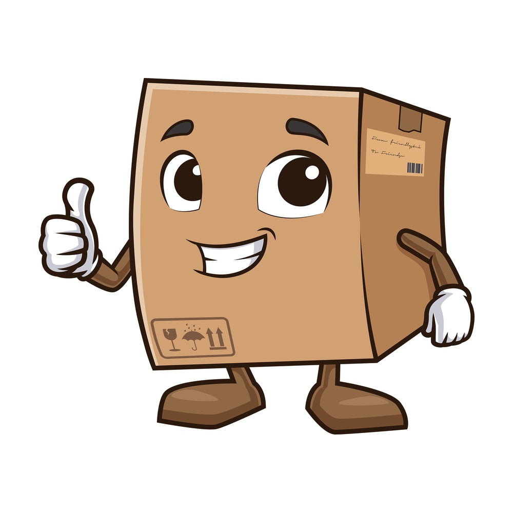 Delivery box thumbs up. PNG - JPG and vector EPS (infinitely scalable).