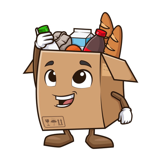 Delivery box full with groceries. PNG - JPG and vector EPS (infinitely scalable).