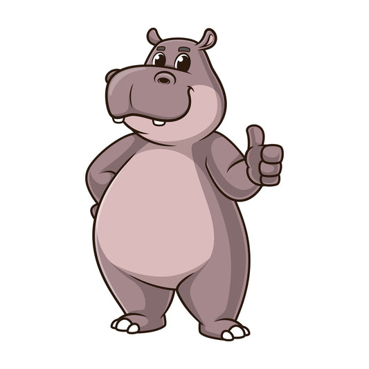 Hippo thumbs up. PNG - JPG and vector EPS (infinitely scalable).