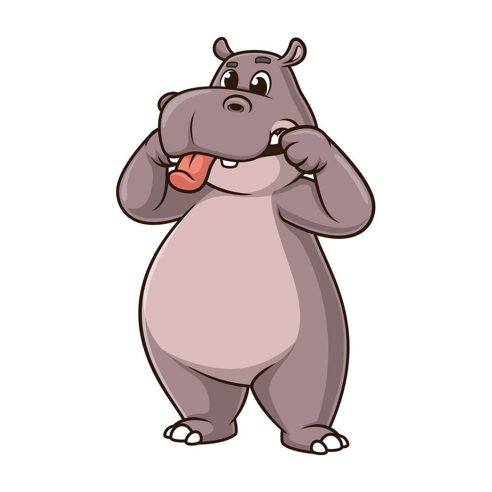 Funny hippo. PNG - JPG and vector EPS (infinitely scalable).