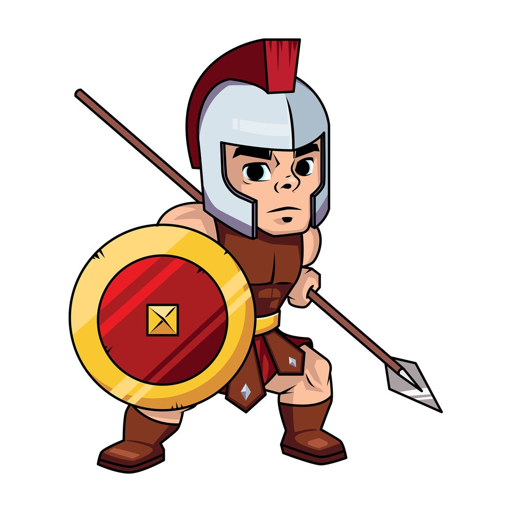 Roman spearman warrior with shield. PNG - JPG and vector EPS (infinitely scalable). Image isolated on transparent background.