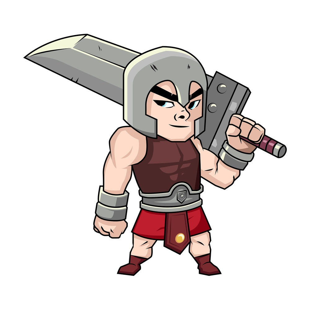 Gladiator with huge sword. PNG - JPG and vector EPS (infinitely scalable). Image isolated on transparent background.