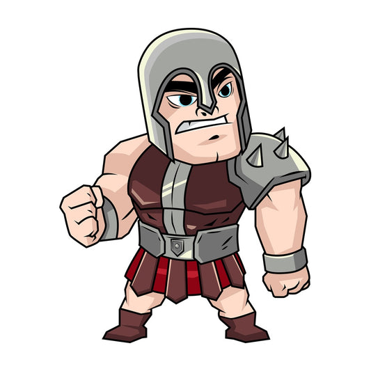 Angry gladiator in heavy armor. PNG - JPG and vector EPS (infinitely scalable). Image isolated on transparent background.
