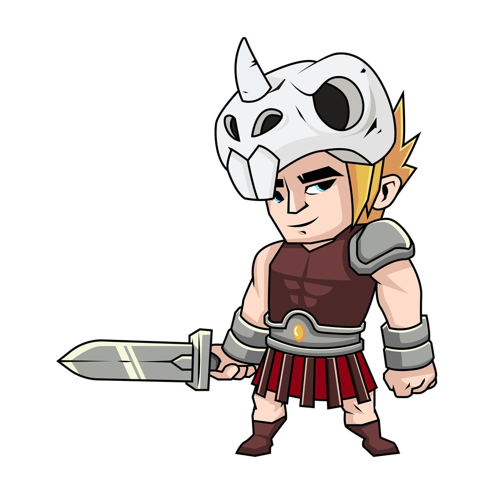Gritty gladiator ready to fight. PNG - JPG and vector EPS (infinitely scalable). Image isolated on transparent background.