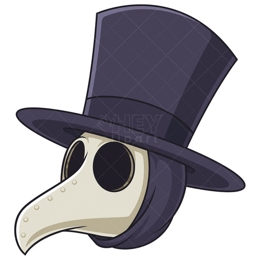 Royalty-free stock vector illustration of a plague doctor head.