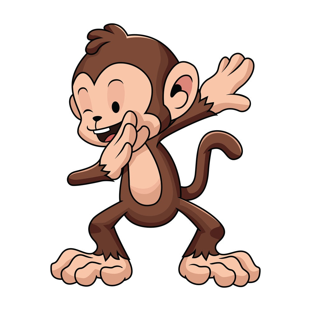 Dabbing monkey - Image isolated on white background. Transparent PNG and vector (infinitely scalable) EPS