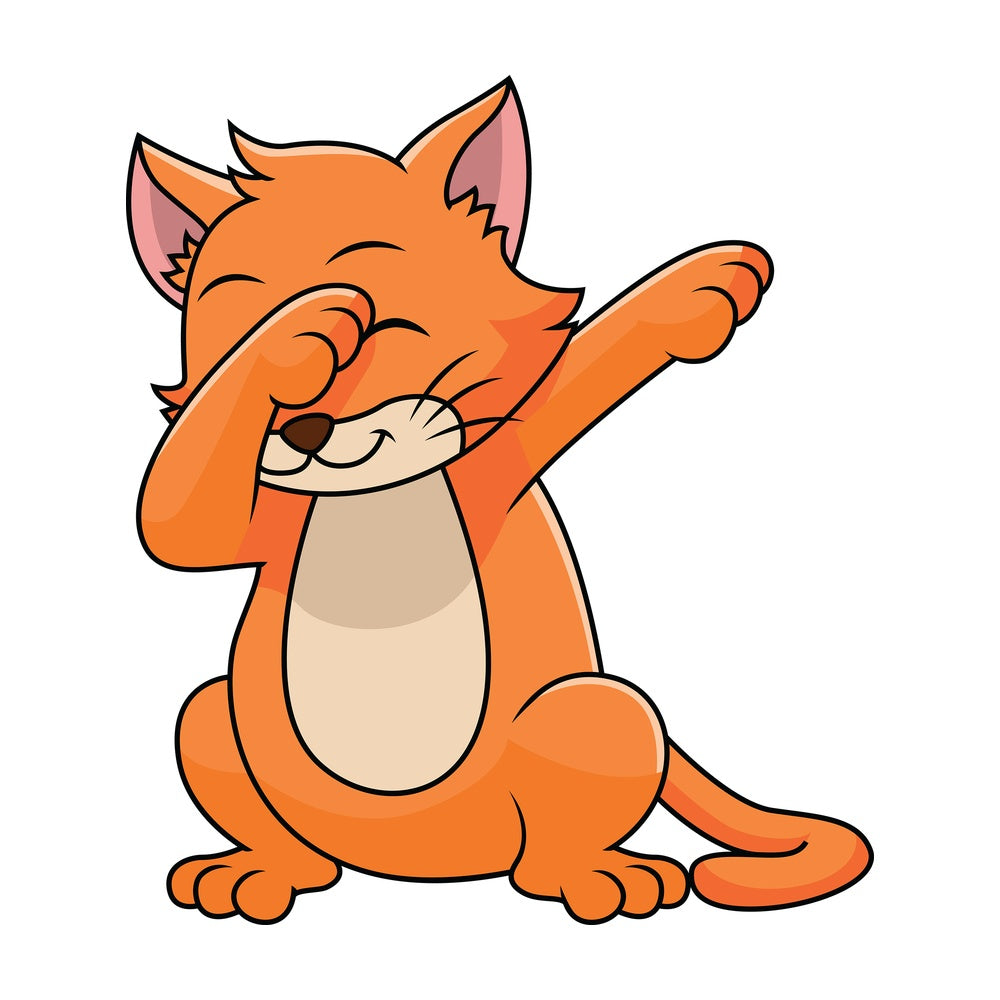 Dabbing cat - Image isolated on white background. Transparent PNG and vector (infinitely scalable) EPS