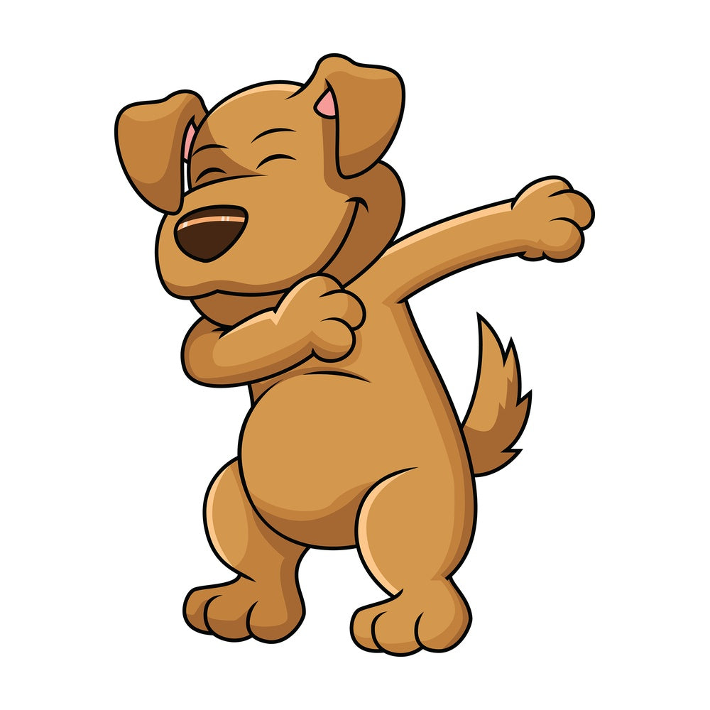 Dabbing dog - Image isolated on white background. Transparent PNG and vector (infinitely scalable) EPS