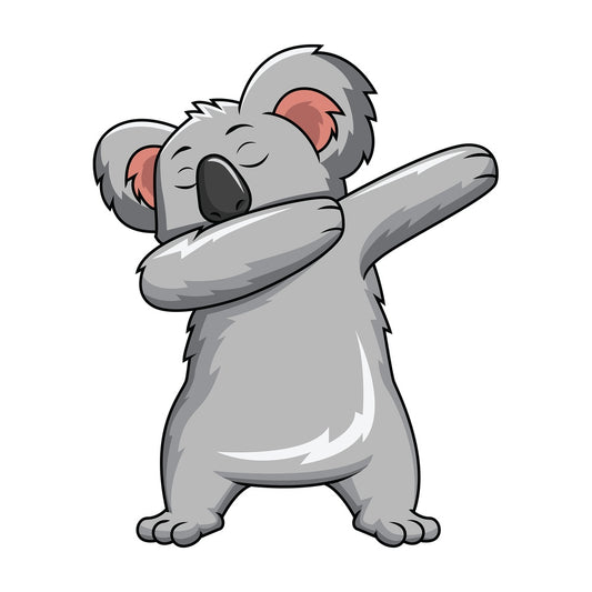 Dabbing koala bear - Image isolated on white background. Transparent PNG and vector (infinitely scalable) EPS