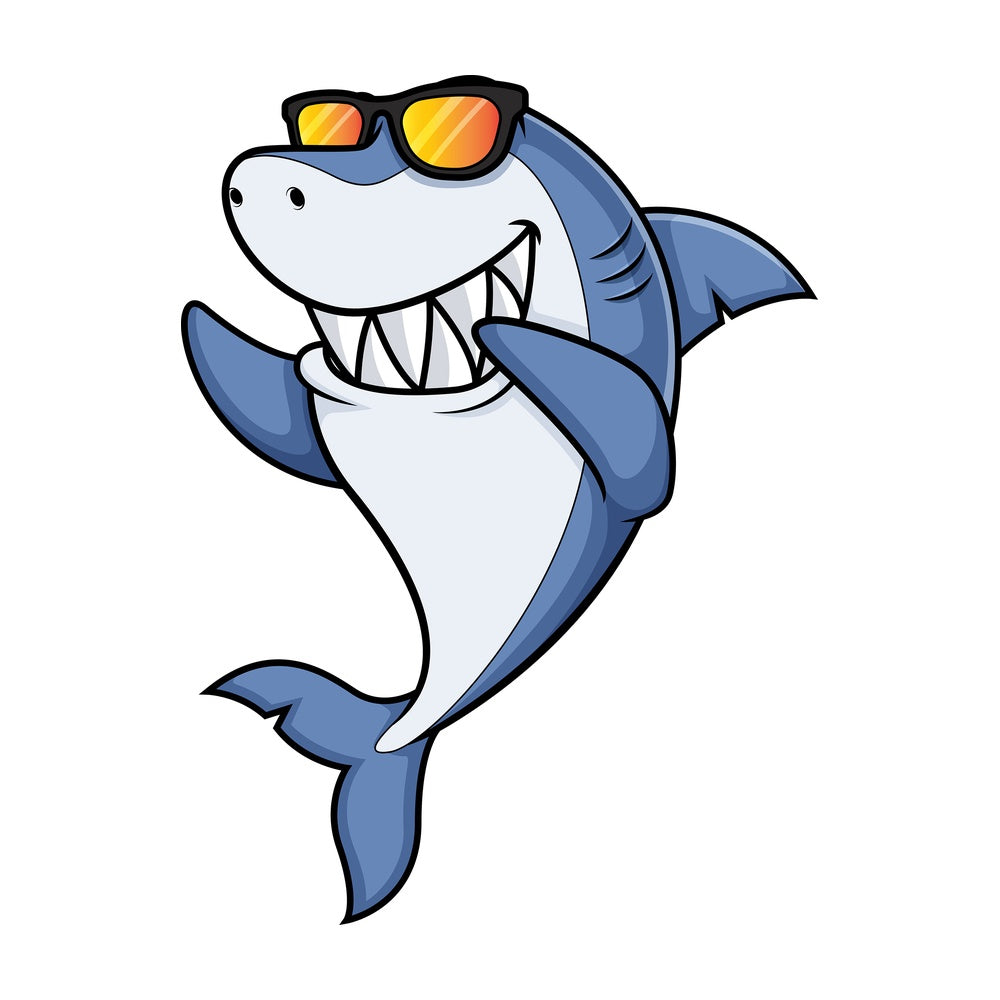 Dabbing shark - Image isolated on white transparent background.