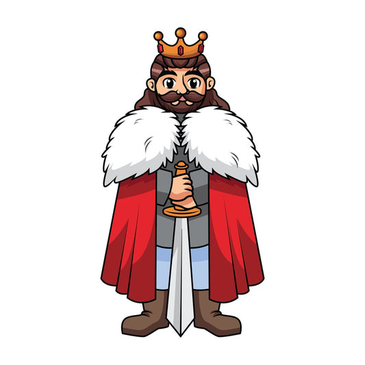 Brave warrior king holding sword - Image isolated on transparent background. PNG