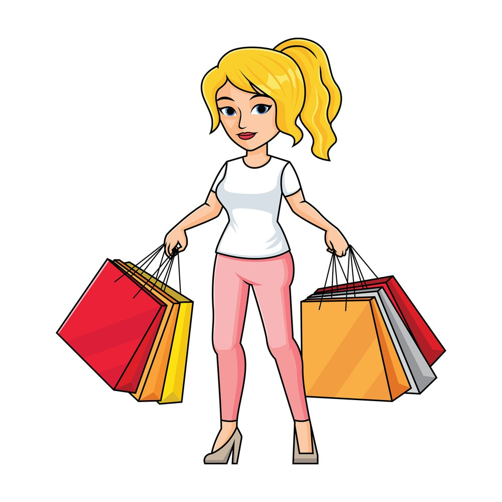Woman holding shopping bags - Image isolated on transparent background. PNG