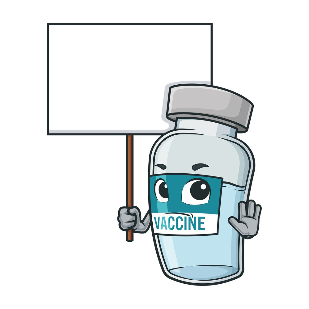 Vaccine vial stop gesture. PNG - JPG and vector EPS (infinitely scalable).