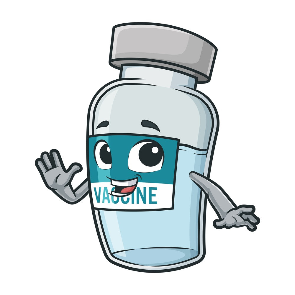 Vaccine bottle waving. PNG - JPG and vector EPS (infinitely scalable).
