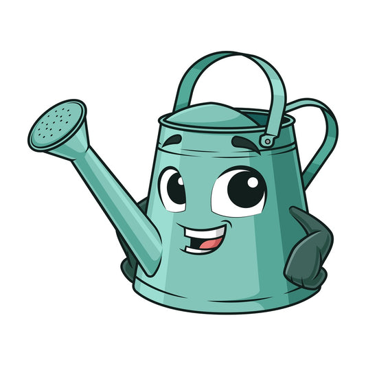 Happy watering can. PNG - JPG and vector EPS (infinitely scalable).