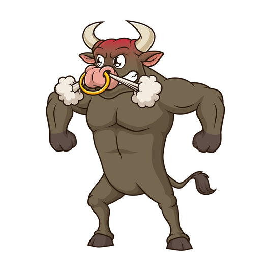 Furious bull. PNG - JPG and vector EPS file formats (infinitely scalable). Image isolated on transparent background.