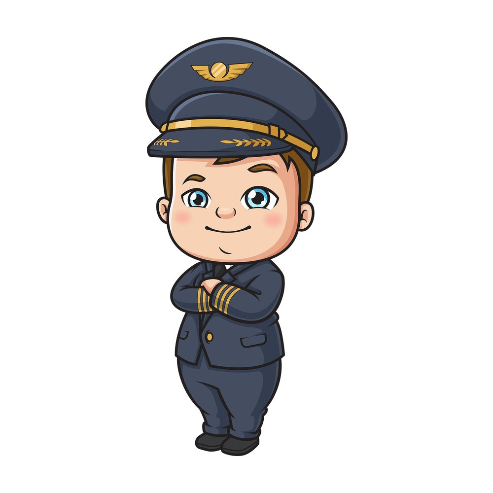 Modern baby pilot. PNG - JPG and vector EPS file formats (infinitely scalable). Image isolated on transparent background.