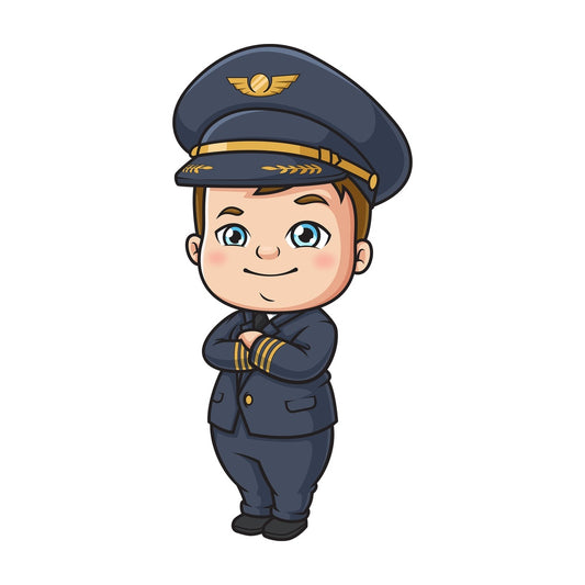 Modern baby pilot. PNG - JPG and vector EPS file formats (infinitely scalable). Image isolated on transparent background.