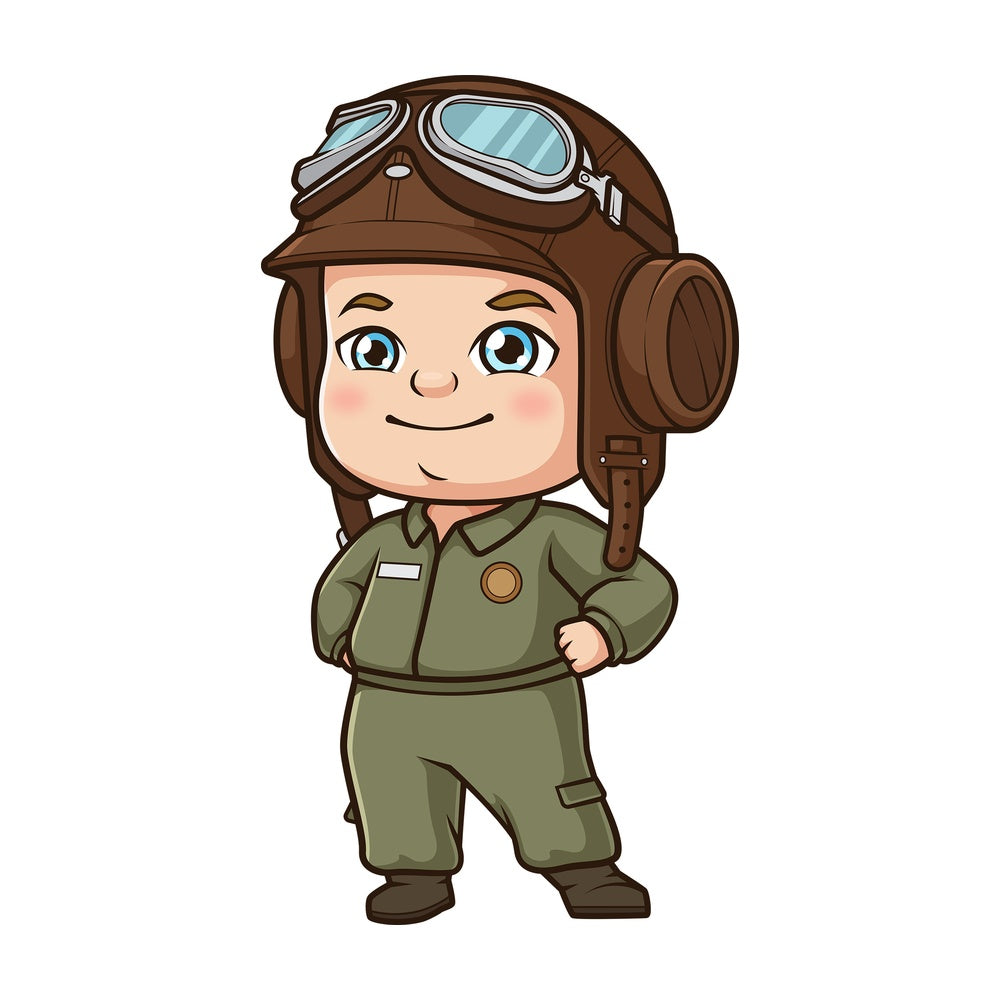 Vintage baby pilot. PNG - JPG and vector EPS file formats (infinitely scalable). Image isolated on transparent background.