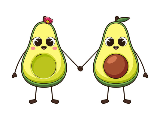 Avocado couple. PNG - JPG and vector EPS file formats (infinitely scalable). Image isolated on transparent background.