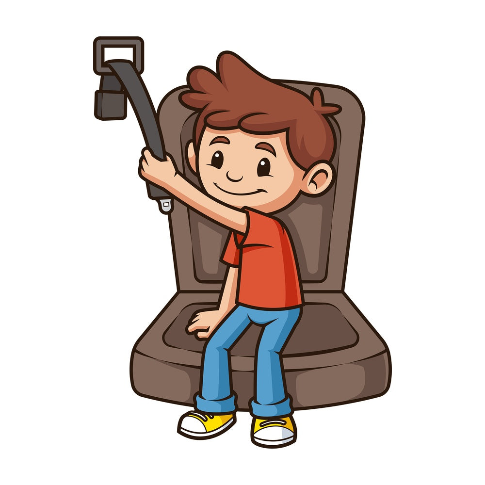 Kid fastening seatbelt. PNG - JPG and vector EPS file formats (infinitely scalable). Image isolated on transparent background.|Child Grabbing Seat Belt To Fasten It|Little Boy Fastens His Seatbelt|Little Boy Seating On A Car Seat With His Seat Belt Fastened