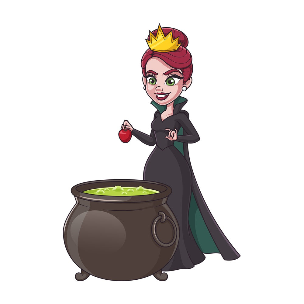 Evil queen creating potion. PNG - JPG and vector EPS (infinitely scalable).