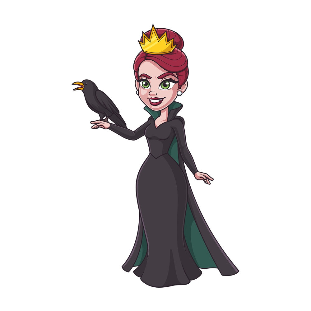 Evil queen with raven. PNG - JPG and vector EPS (infinitely scalable).