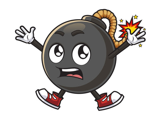 Shocked bomb. PNG - JPG and vector EPS (infinitely scalable).