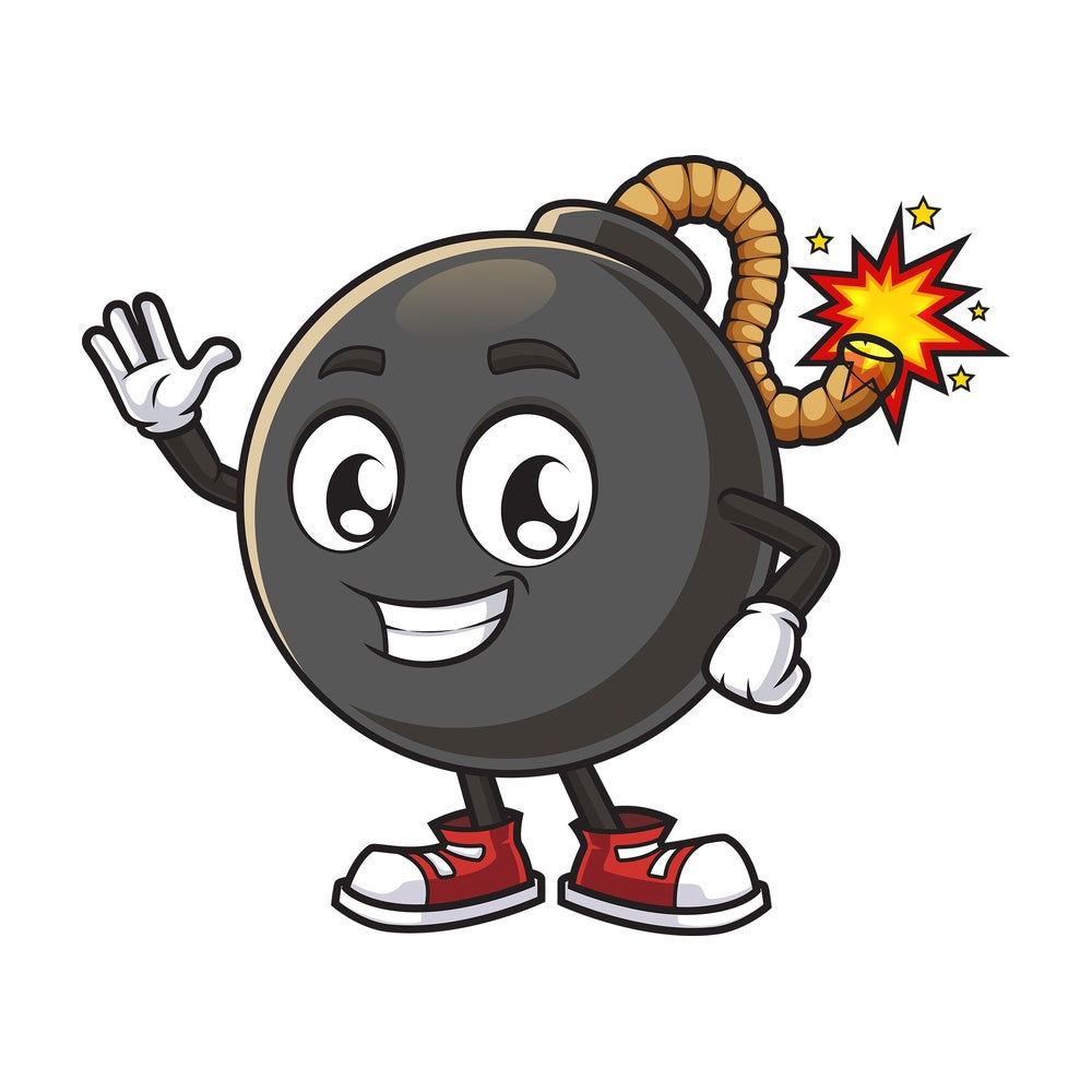 Happy bomb. PNG - JPG and vector EPS (infinitely scalable).
