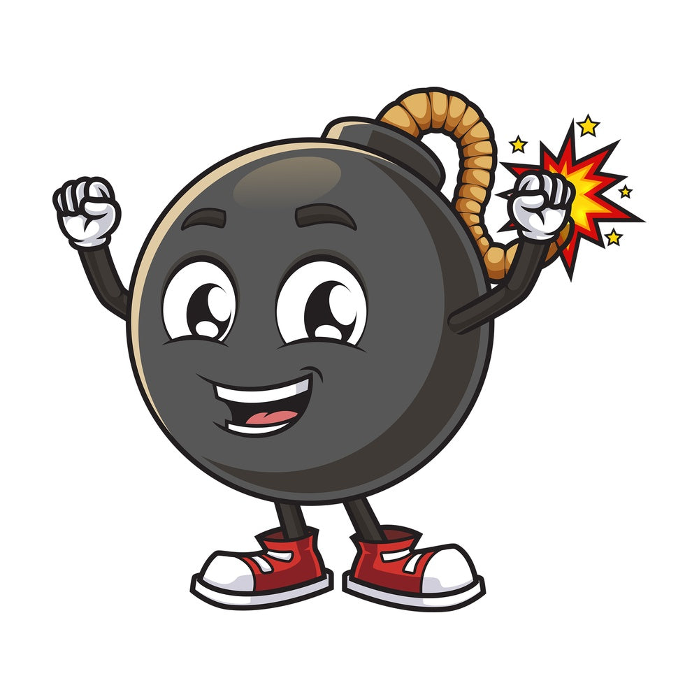 Excited bomb. PNG - JPG and vector EPS (infinitely scalable).