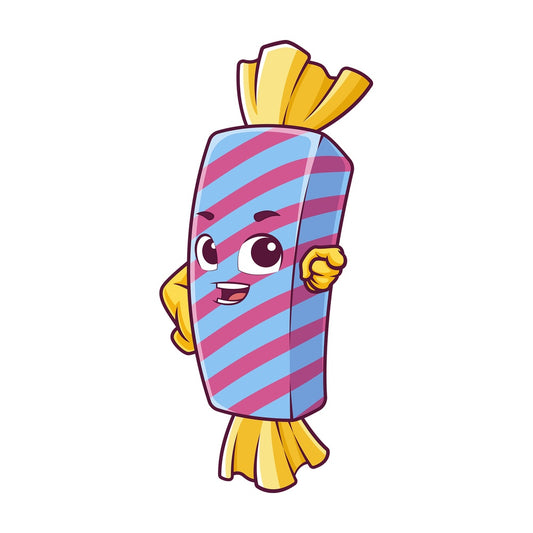 Candy character pointing. PNG - JPG and vector EPS (infinitely scalable).
