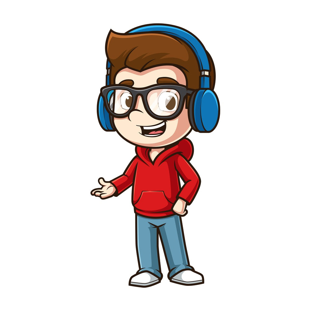 Nerdy man presenting. PNG - JPG and vector EPS (infinitely scalable).