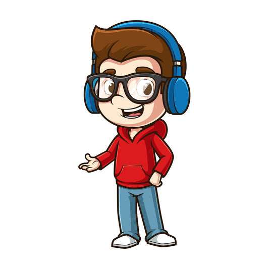 Nerdy man presenting. PNG - JPG and vector EPS (infinitely scalable).