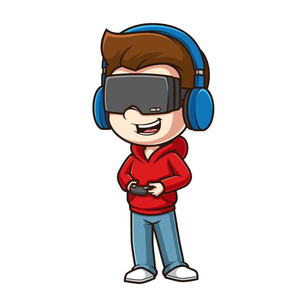 Gamer virtual reality glasses. PNG - JPG and vector EPS (infinitely scalable).
