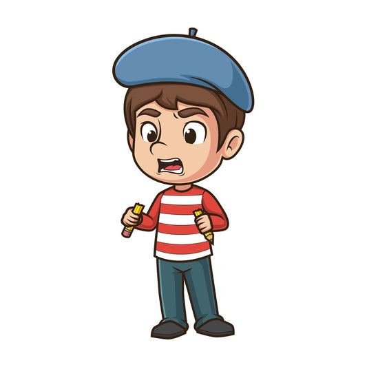 Angry male artist. PNG - JPG and vector EPS (infinitely scalable).