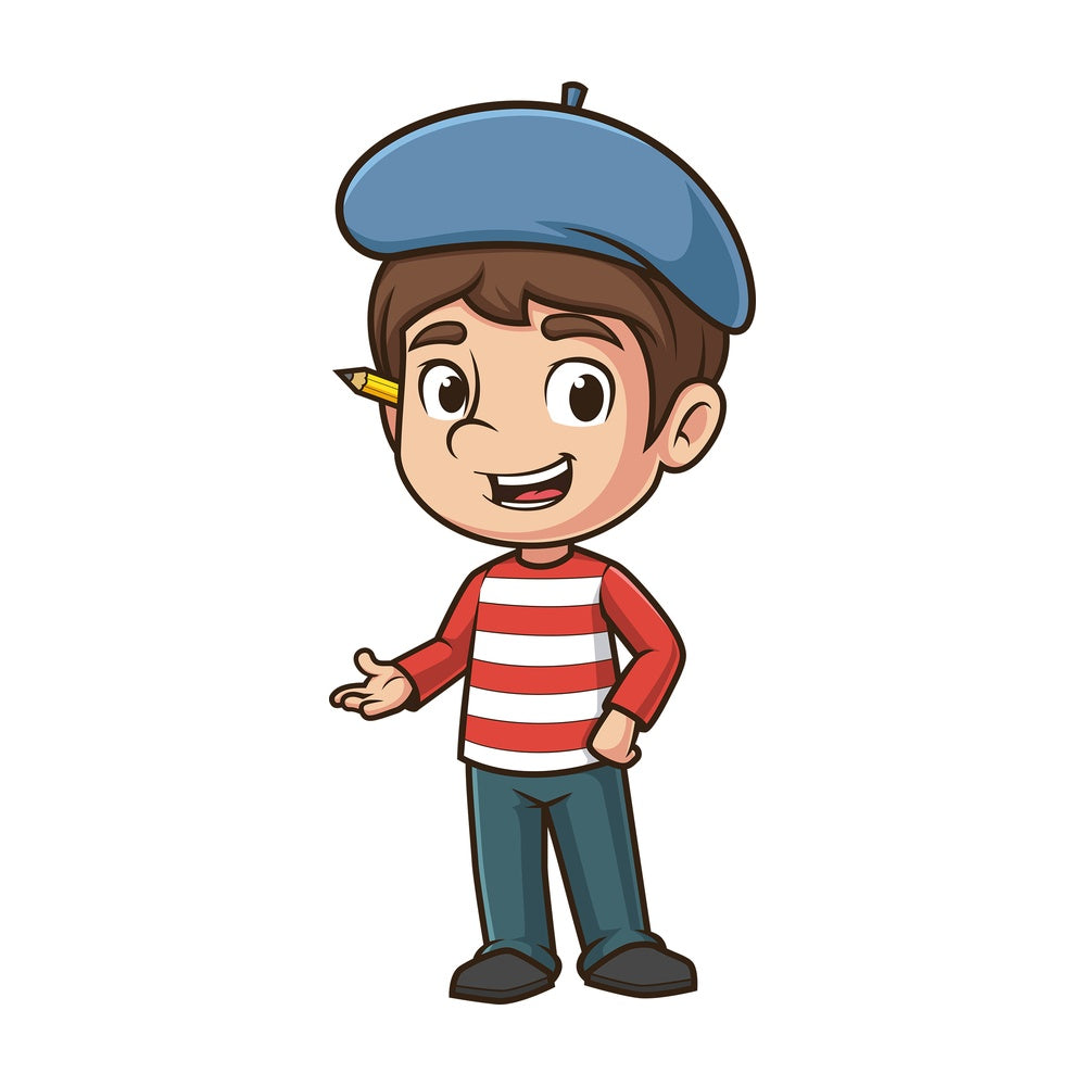 Happy male presenting. PNG - JPG and vector EPS (infinitely scalable).