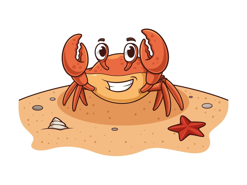 Crab on beach sand. PNG - JPG and vector EPS (infinitely scalable).